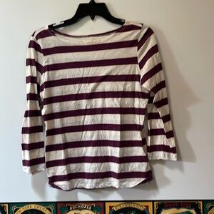 Women’s Striped Three Quarter Length Sleeves Top